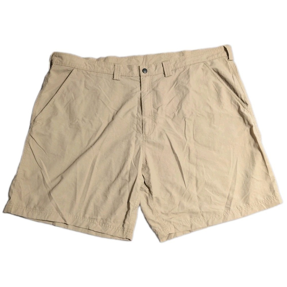 Duluth Trading Co Mens 48 Ripstop Nylon Hiking Travel Shorts Khaki Outdoor
